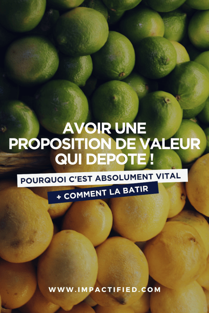 avoir une proposition de valeur qui depote